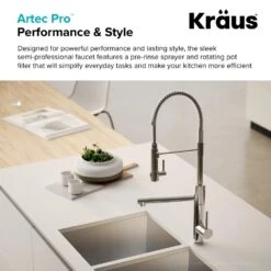 Artec Pro Single-Handle Pull-Down Sprayer Kitchen Faucet With Pot Filler In Matte Black/Black Stainless Steel -Master Locks Shop 8aec708b07b54f482256aa0d1bce4da3 1800x1800