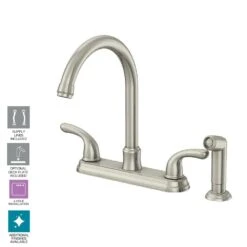 Builders 2-Handle Standard Kitchen Faucet With Sprayer In Stainless Steel -Master Locks Shop 8b647828fa486a866e5e0209f9f1c87f 1800x1800