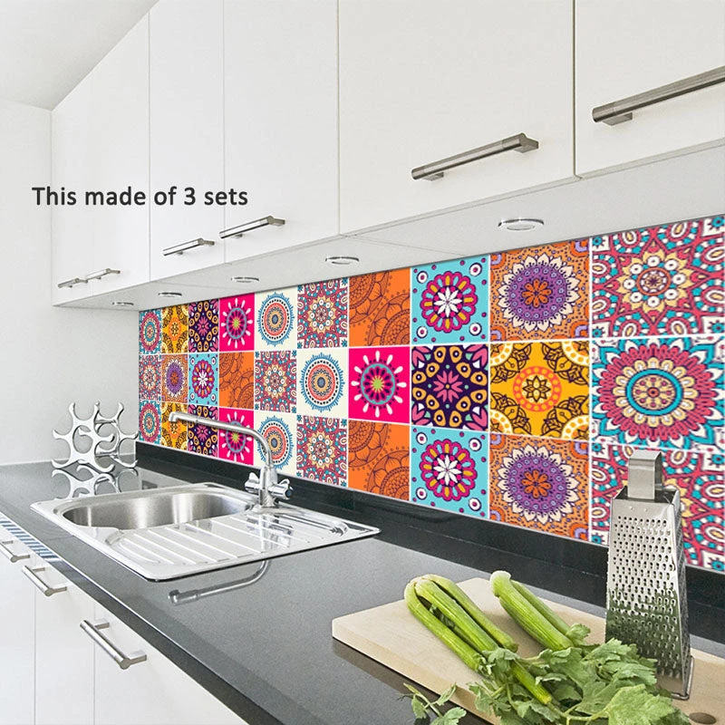Goory 10PCS Mosaic Wall Sticker Self-adhesive Tile Sticker Kitchen/Bathroom Decorative 10 Goory 10PCS Mosaic Wall Sticker Self-adhesive Tile Sticker Kitchen/Bathroom Decorative - Image 8