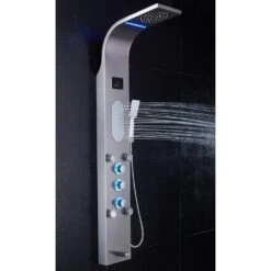 55 In. 5-Jet Shower Panel System With LED Rainfall Mist Shower Head Hand Shower Wand And Tub Spout In Brushed Nickel 11 55 In. 5-Jet Shower Panel System With LED Rainfall Mist Shower Head Hand Shower Wand And Tub Spout In Brushed Nickel -Master Locks Shop 8c2eac694ebd79a1d38ae14a831a5443 1800x1800
