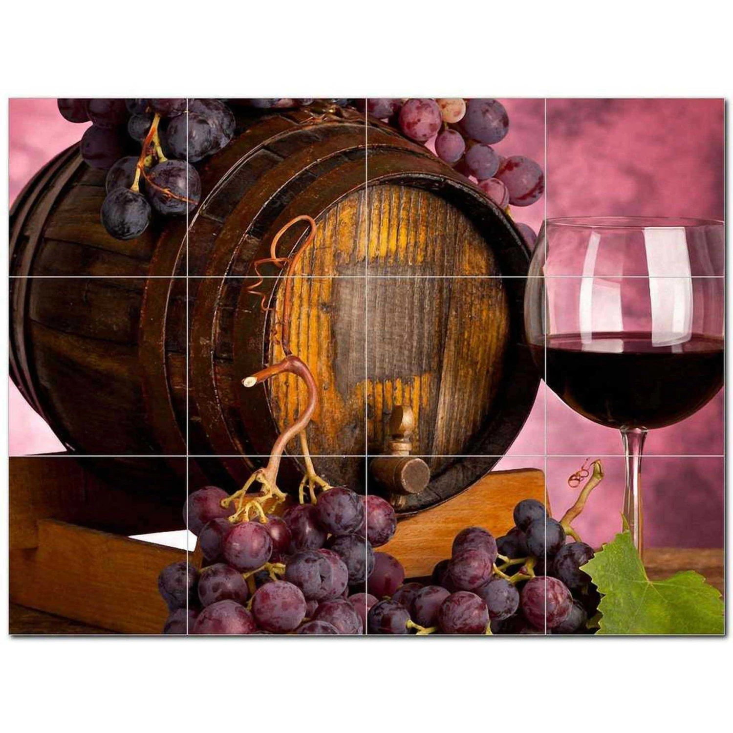 Wine Grapes Ceramic Tile Mural Kitchen Backsplash Bathroom Shower 406363-S43 3 Wine Grapes Ceramic Tile Mural Kitchen Backsplash Bathroom Shower 406363-S43