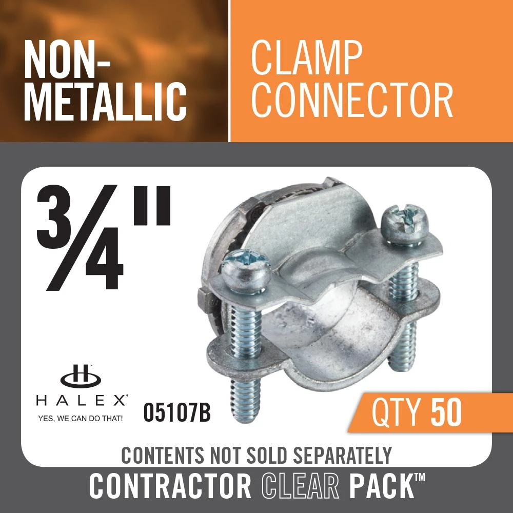 3/4 In. Non-Metallic (NM) Clamp Connectors (50-Pack) 5 3/4 In. Non-Metallic (NM) Clamp Connectors (50-Pack) - Image 3