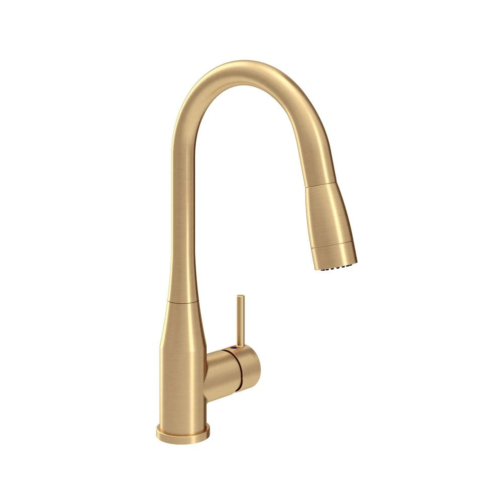 Sereno Single-Handle Pull-Down Sprayer Kitchen Faucet In Brushed Gold 3 Sereno Single-Handle Pull-Down Sprayer Kitchen Faucet In Brushed Gold