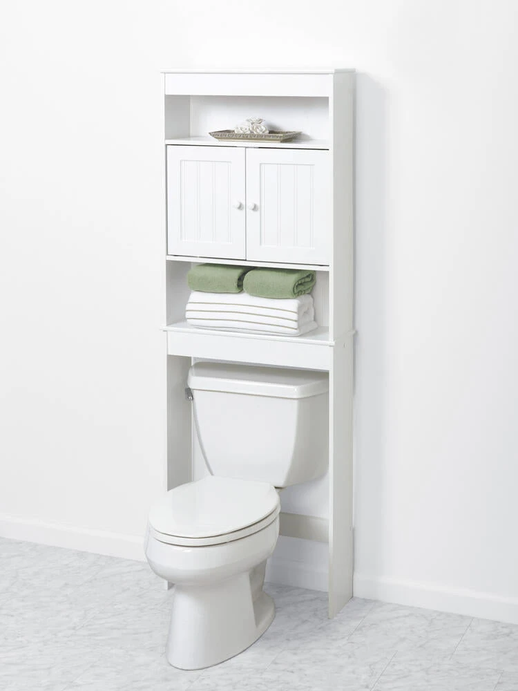 Zenna Home® Country Cottage 23"W X 67"H White Over-The-Toilet Storage Cabinet 4 Zenna Home® Country Cottage 23"W X 67"H White Over-The-Toilet Storage Cabinet - Image 2