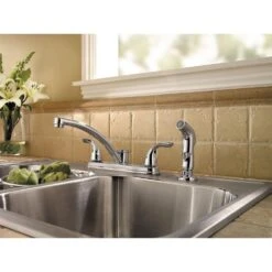 Delton 2-Handle Standard Kitchen Faucet With Side Sprayer In Polished Chrome 9 Delton 2-Handle Standard Kitchen Faucet With Side Sprayer In Polished Chrome -Master Locks Shop 931d4a3c6ce7c72f23a1ad53651c813f 1800x1800