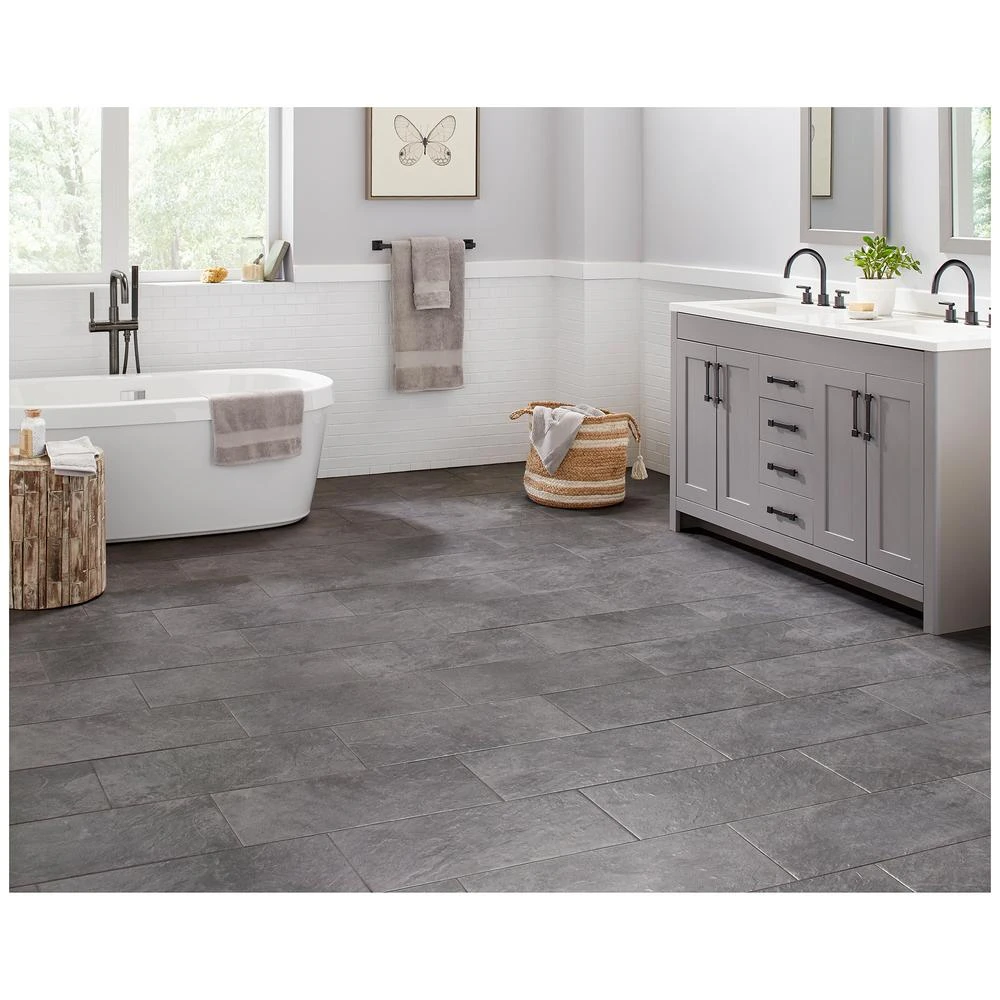 TrafficMASTER Cascade Ridge 24 In. X 12 In. Slate Ceramic Floor And Wall Tile (15.04 Sq. Ft. / Case) 4 TrafficMASTER Cascade Ridge 24 In. X 12 In. Slate Ceramic Floor And Wall Tile (15.04 Sq. Ft. / Case) - Image 2