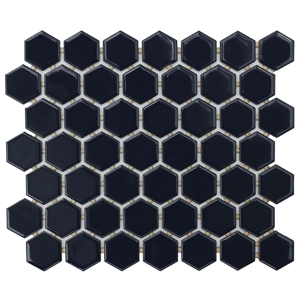 Daltile Restore Matte Black Hexagon 10 In. X 12 In. X 6.35 Mm Glazed Ceramic Mosaic Tile (0.81 Sq. Ft./piece) 9 Daltile Restore Matte Black Hexagon 10 In. X 12 In. X 6.35 Mm Glazed Ceramic Mosaic Tile (0.81 Sq. Ft./piece) - Image 7