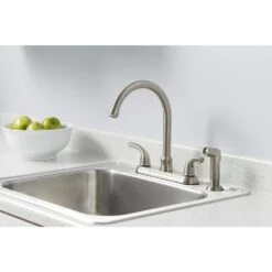 Builders 2-Handle Standard Kitchen Faucet With Sprayer In Stainless Steel -Master Locks Shop 9633c78128731435b9d175c857a309c8 1800x1800