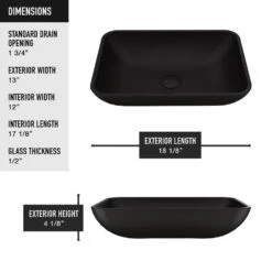 VIGO Black Sottile Rectangular MatteShell Glass Bathroom Vessel Sink -Master Locks Shop 96b32ed52944f78d3b87c530bde96906 1800x1800