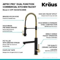 Single-Handle Kitchen Faucet With Pre-Rinse Sprayer And Pot Filler In Spot Free Antique Champagne Bronze/Matte Black -Master Locks Shop 97093e74ad256617ffb60cc1a05181a2 1800x1800