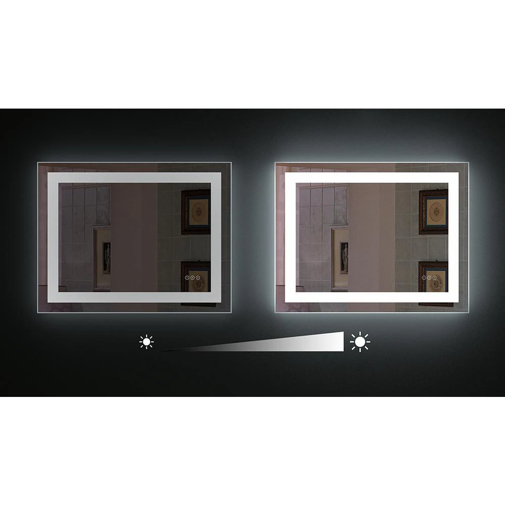 40 In. X 32 In. Single Frameless LED Lighted Bathroom Wall Mounted Mirror 9 40 In. X 32 In. Single Frameless LED Lighted Bathroom Wall Mounted Mirror - Image 7