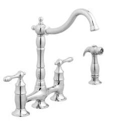 Lyndhurst 2-Handle Bridge Kitchen Faucet With Side Sprayer In Brushed Nickel 17 Lyndhurst 2-Handle Bridge Kitchen Faucet With Side Sprayer In Brushed Nickel -Master Locks Shop 9a2534330efcfb476553045a9633fc01 1800x1800