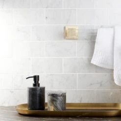 Ivy Hill Tile White Carrara 3 In. X 6 In. X 9mm Polished Marble Subway Tile (40 Pieces / 5 Sq. Ft. / Box) -Master Locks Shop 9c35b2d12b234fd3e83924e4f933eefb 1800x1800