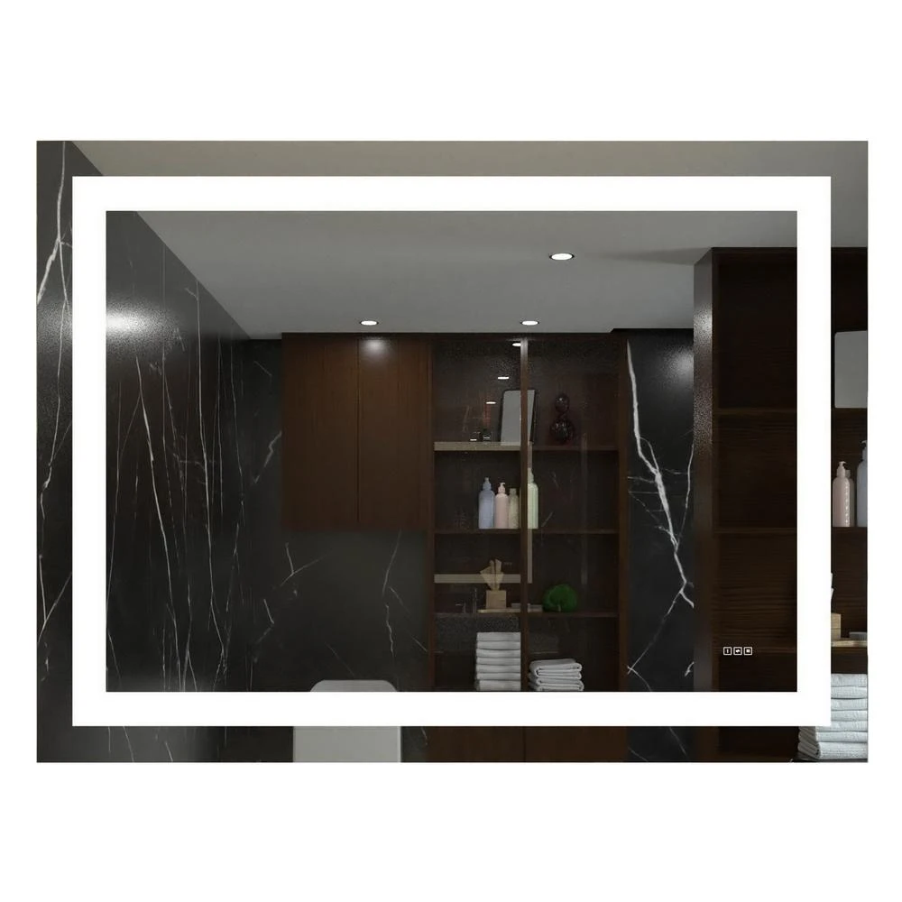 40 In. X 32 In. Single Frameless LED Lighted Bathroom Wall Mounted Mirror 15 40 In. X 32 In. Single Frameless LED Lighted Bathroom Wall Mounted Mirror - Image 13