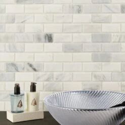 MSI Greecian White Beveled 12 In. X 12 In. X 10 Mm Polished Marble Mesh-Mounted Mosaic Tile (1 Sq. Ft.) -Master Locks Shop 9d3e592d37c629644dfc23cbd0383620 1800x1800