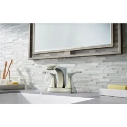 Venturi 4 In. Centerset 2-Handle Bathroom Faucet In Spot Defense Brushed Nickel -Master Locks Shop 9dc4906896575548612c8396145d91de 1800x1800