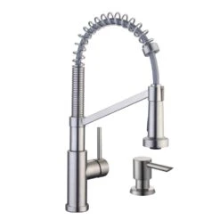 Gage Single-Handle Spring Neck Pull-Down Kitchen Faucet With TurboSpray, FastMount, Soap Dispenser In Stainless Steel -Master Locks Shop 9dd497eb2971cad4d248f8bbc8730dfe 1800x1800