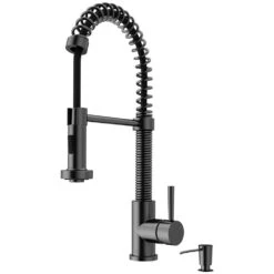 Edison Single-Handle Pull-Down Sprayer Kitchen Faucet With Soap Dispenser In Matte Black -Master Locks Shop 9eb76cdb9e344fc54b7dd37d946f086b 1800x1800