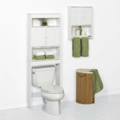 Zenna Home® Country Cottage 23"W X 67"H White Over-The-Toilet Storage Cabinet 9 Zenna Home® Country Cottage 23"W X 67"H White Over-The-Toilet Storage Cabinet -Master Locks Shop Country Cottage Collection 1800x1800