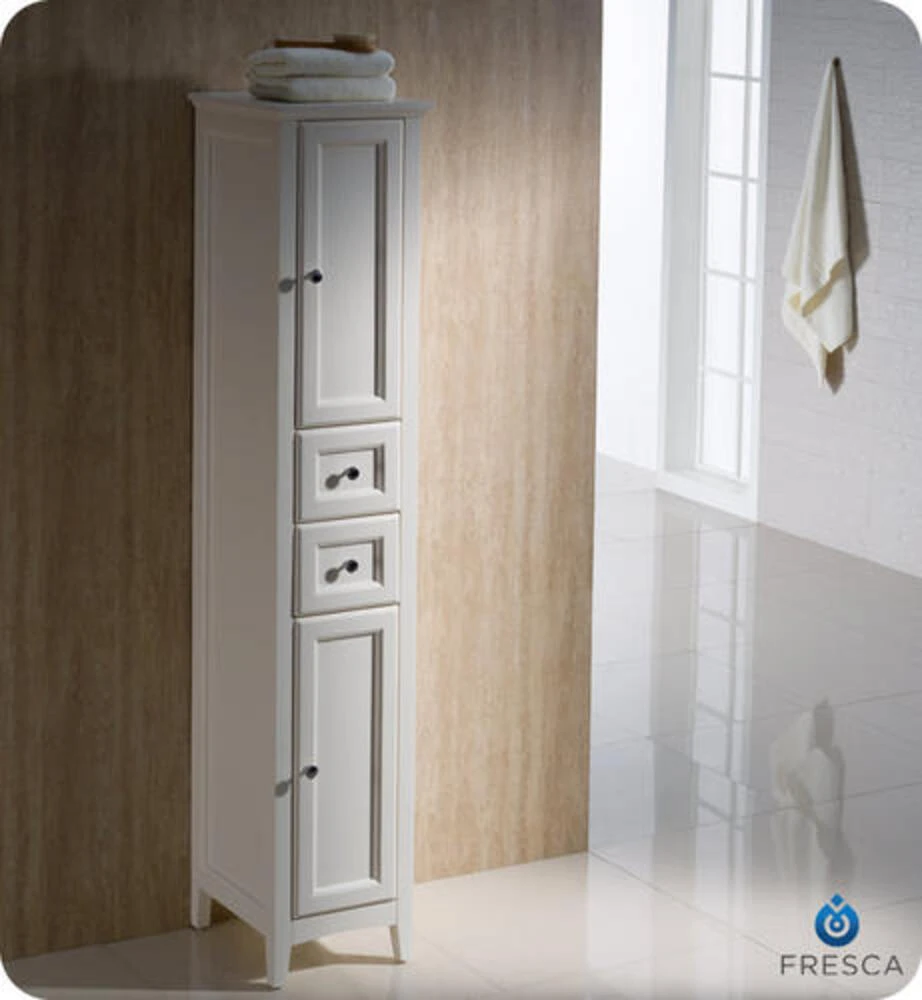 Fresca Oxford 14"W X 16"D X 68"H Antique White Linen Cabinet 4 Fresca Oxford 14"W X 16"D X 68"H Antique White Linen Cabinet - Image 2