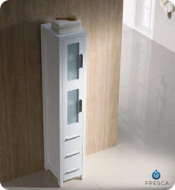 Fresca Torino 12"W X 15"D X 68-1/8"H White Linen Cabinet -Master Locks Shop FST6260WH 2 1800x1800