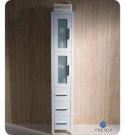 Fresca Torino 12"W X 15"D X 68-1/8"H White Linen Cabinet -Master Locks Shop FST6260WH 3 1800x1800