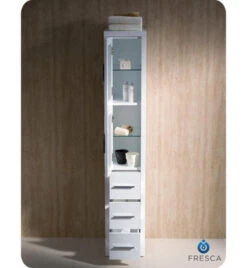 Fresca Torino 12"W X 15"D X 68-1/8"H White Linen Cabinet -Master Locks Shop FST6260WH 4 1800x1800