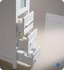 Fresca Torino 12"W X 15"D X 68-1/8"H White Linen Cabinet -Master Locks Shop FST6260WH 5 1800x1800