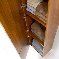 Fresca 18"W X 12"D X 59"H Teak Linen Cabinet -Master Locks Shop FST8090TK 3 1800x1800