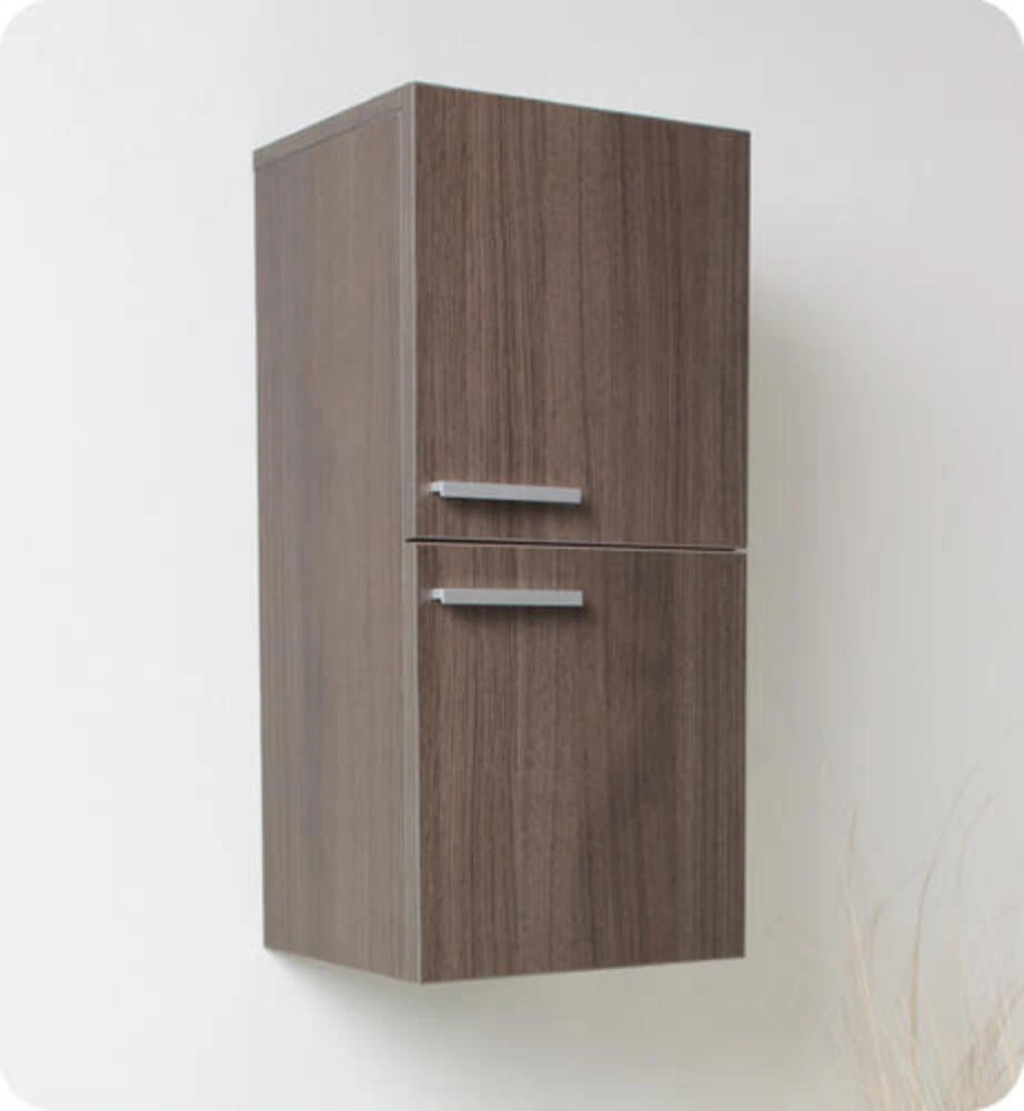 Fresca 13"W X 12"D X 27"H Gray Oak Linen Cabinet 3 Fresca 13"W X 12"D X 27"H Gray Oak Linen Cabinet