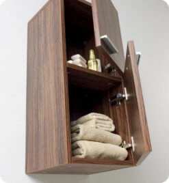Fresca 13"W X 12"D X 27"H Walnut Linen Cabinet -Master Locks Shop FST8091GW 3 1800x1800