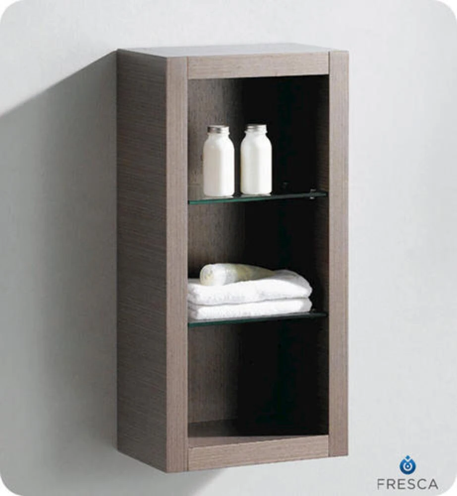 Fresca 16"W X 10"D X 32"H Gray Oak Linen Cabinet 3 Fresca 16"W X 10"D X 32"H Gray Oak Linen Cabinet