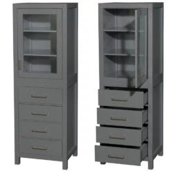 Wyndham Collection Sheffield 24"W X 20"D X 71"H Dark Gray Linen Cabinet 7 Wyndham Collection Sheffield 24"W X 20"D X 71"H Dark Gray Linen Cabinet -Master Locks Shop WC 1414 LT DKG CLOSEDANDOPEN 1800x1800