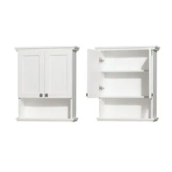 Wyndham Collection Acclaim 25"W X 9"D X 30"H White Bathroom Wall Cabinet -Master Locks Shop WCV8000WCWHCLOSEDANDOPEN 1800x1800