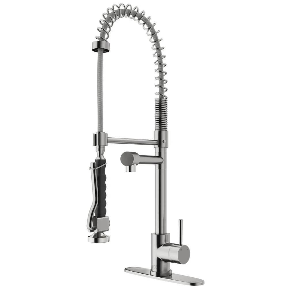Zurich Single-Handle Pull-Down Sprayer Kitchen Faucet With Deck Plate In Matte Black 12 Zurich Single-Handle Pull-Down Sprayer Kitchen Faucet With Deck Plate In Matte Black - Image 10