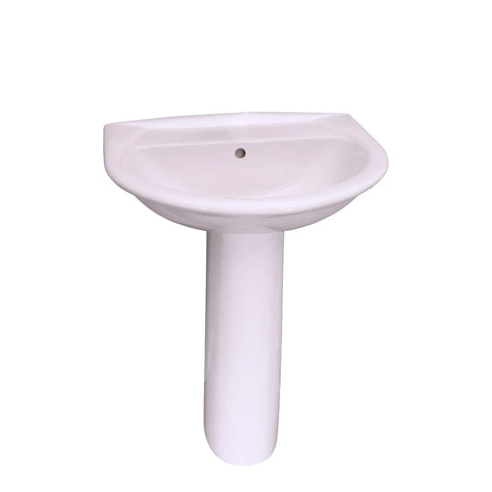 Barclay Products Karla 24 In. Pedestal Combo Bathroom Sink With 1 Faucet Hole In White 7 Barclay Products Karla 24 In. Pedestal Combo Bathroom Sink With 1 Faucet Hole In White - Image 5