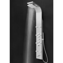 65 In. 8-Jet Shower Panel System In Stainless Steel With Adjustable Rainfall Shower Head, Handshower Wand And Tub Spout -Master Locks Shop a0a07026bf169006ba172f35af2b8a39 1800x1800