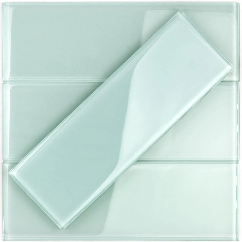 Ivy Hill Tile Contempo Seafoam 4 In. X 12 In. X 8mm Polished Glass Subway Wall Tile (1 Sq. Ft.) (15 Pieces 5 Sq.ft/Box) 4 Ivy Hill Tile Contempo Seafoam 4 In. X 12 In. X 8mm Polished Glass Subway Wall Tile (1 Sq. Ft.) (15 Pieces 5 Sq.ft/Box) - Image 2