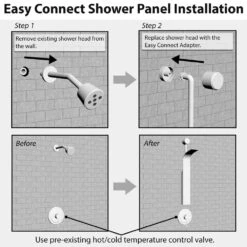 39 In. 2-Jet Easy Connect Shower Panel System In Stainless Steel With Rainfall Waterfall Shower Head And Shower Wand 22 39 In. 2-Jet Easy Connect Shower Panel System In Stainless Steel With Rainfall Waterfall Shower Head And Shower Wand -Master Locks Shop a12e32e9efea214b2bee29470036c6ed 06ee1db6 ff9a 45ad 82a6 017f7a6a2278 1800x1800