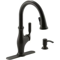 Worth Single-Handle Pull-Down Sprayer Kitchen Faucet In Oil Rubbed Bronze