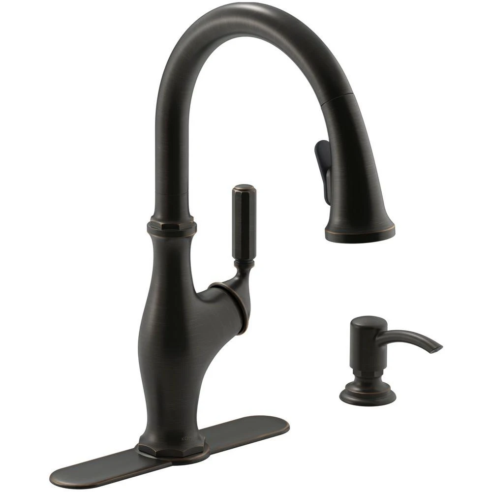 Worth Single-Handle Pull-Down Sprayer Kitchen Faucet In Oil Rubbed Bronze 3 Worth Single-Handle Pull-Down Sprayer Kitchen Faucet In Oil Rubbed Bronze