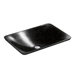 Sartorial Carillon Rectangle Vessel Sink In Paisley In Black