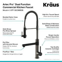 Artec Pro Single-Handle Pull-Down Sprayer Kitchen Faucet With Pot Filler In Matte Black/Black Stainless Steel -Master Locks Shop a64b7d8626580bf45d08589aa699cefb 1800x1800