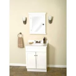 Early American 22-1/4 In. W X 27 In. H X 5-7/8 In. D Framed Surface-Mount Bathroom Medicine Cabinet In White 7 Early American 22-1/4 In. W X 27 In. H X 5-7/8 In. D Framed Surface-Mount Bathroom Medicine Cabinet In White -Master Locks Shop a756d2a5ac7be6ece7ddadce607563ec 1800x1800