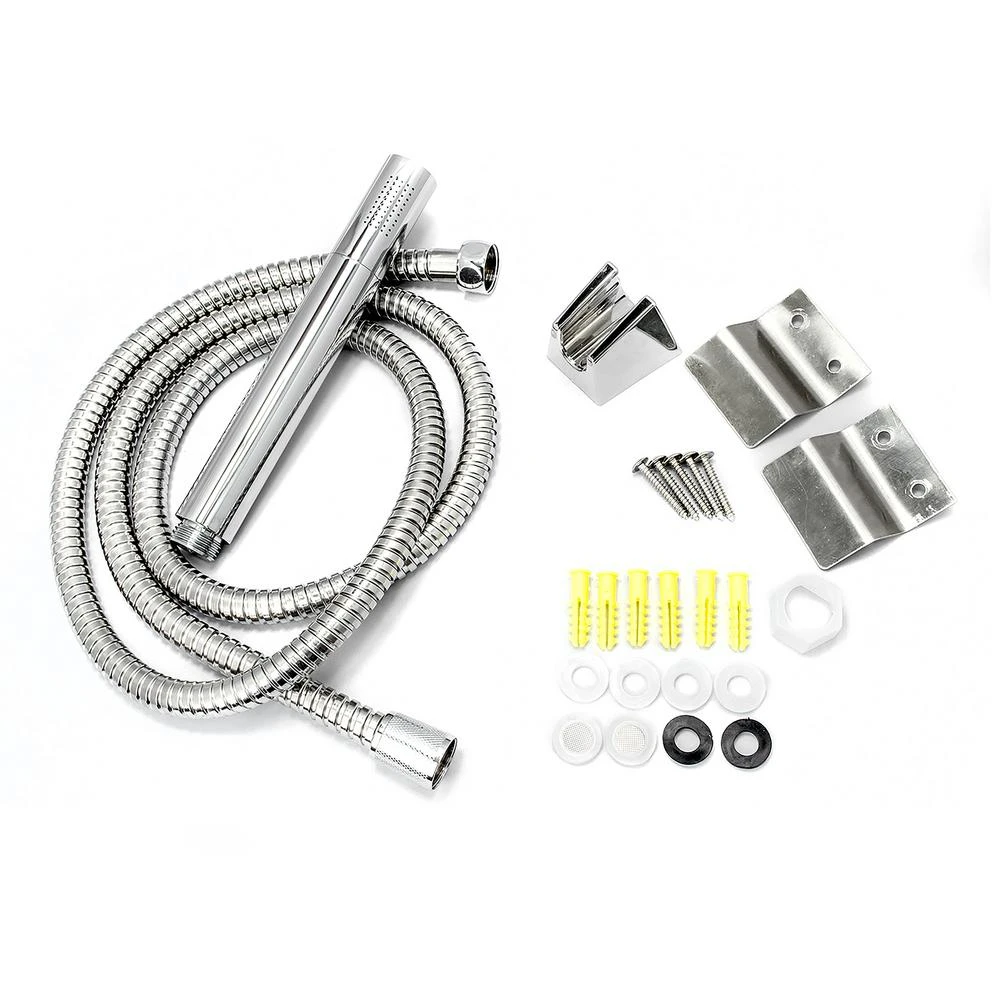 65 In. 8-Jet Rainfall Shower Panel System With Rainfall Waterfall Shower Head And Shower Wand In Stainless Steel 14 65 In. 8-Jet Rainfall Shower Panel System With Rainfall Waterfall Shower Head And Shower Wand In Stainless Steel - Image 12