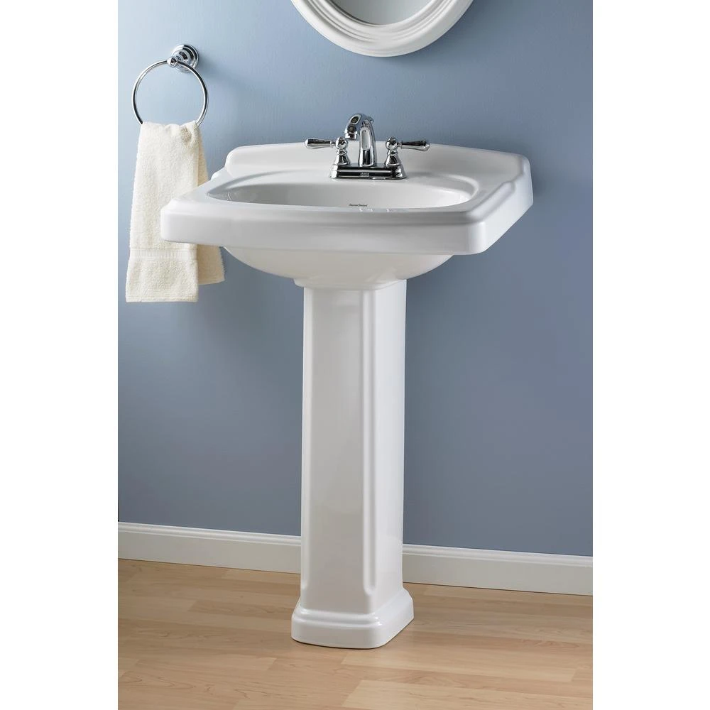 American Standard Portsmouth 8 In. Centers Pedestal/Vanity Top In White 5 American Standard Portsmouth 8 In. Centers Pedestal/Vanity Top In White - Image 3