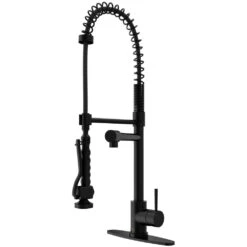 Zurich Single-Handle Pull-Down Sprayer Kitchen Faucet With Deck Plate In Matte Black 17 Zurich Single-Handle Pull-Down Sprayer Kitchen Faucet With Deck Plate In Matte Black -Master Locks Shop a853599915707d769243b978dd5d158a 1800x1800