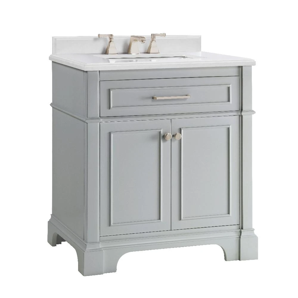 Melpark 48 In. W X 22 In. D Bath Vanity In White With Cultured Marble Vanity Top In White With White Sink 14 Melpark 48 In. W X 22 In. D Bath Vanity In White With Cultured Marble Vanity Top In White With White Sink - Image 12