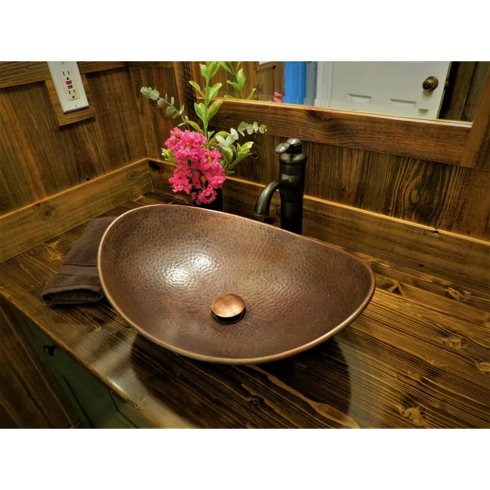 SINKOLOGY Confucius 19 In. Copper Vessel Sink Handmade Pure Copper Sink In Antique Copper 8 SINKOLOGY Confucius 19 In. Copper Vessel Sink Handmade Pure Copper Sink In Antique Copper - Image 6
