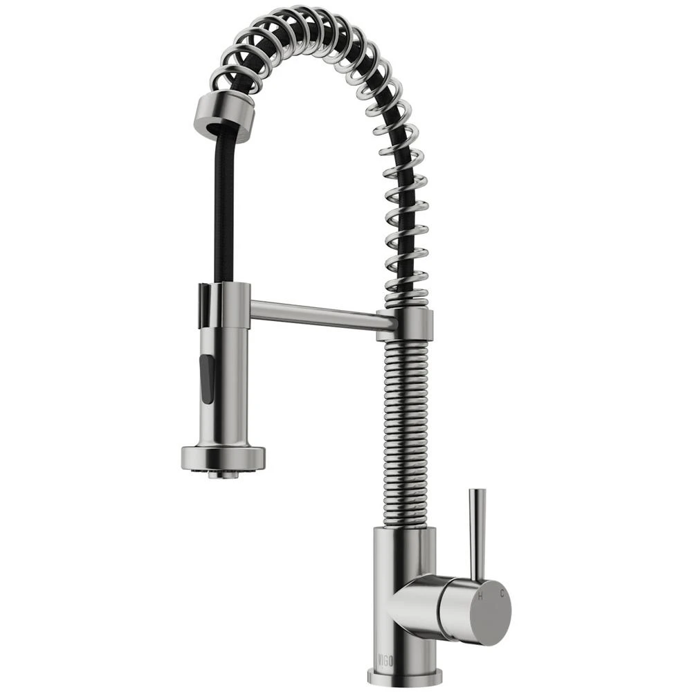 Edison Single-Handle Pull-Down Sprayer Kitchen Faucet In Stainless Steel 3 Edison Single-Handle Pull-Down Sprayer Kitchen Faucet In Stainless Steel